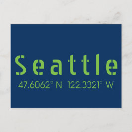 Seattle Longitude Latitude-teamkleuren Briefkaart