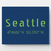 Seattle Longitude Latitude-teamkleuren Fotoplaat (Voorkant)