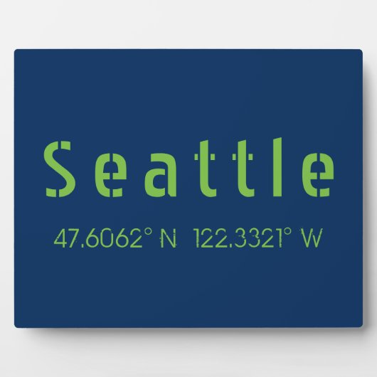 Seattle Longitude Latitude-teamkleuren Fotoplaat (Voorkant)