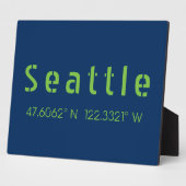 Seattle Longitude Latitude-teamkleuren Fotoplaat (Zijkant)