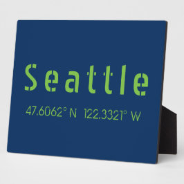 Seattle Longitude Latitude-teamkleuren Fotoplaat