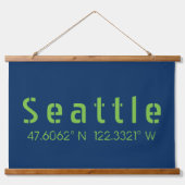 Seattle Longitude Latitude-teamkleuren Hangend Wandkleed (Voorkant)