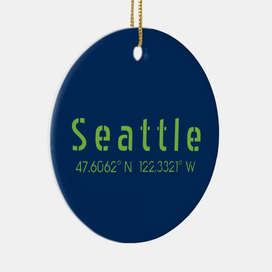 Seattle Longitude Latitude-teamkleuren Keramisch Ornament (Rechts)