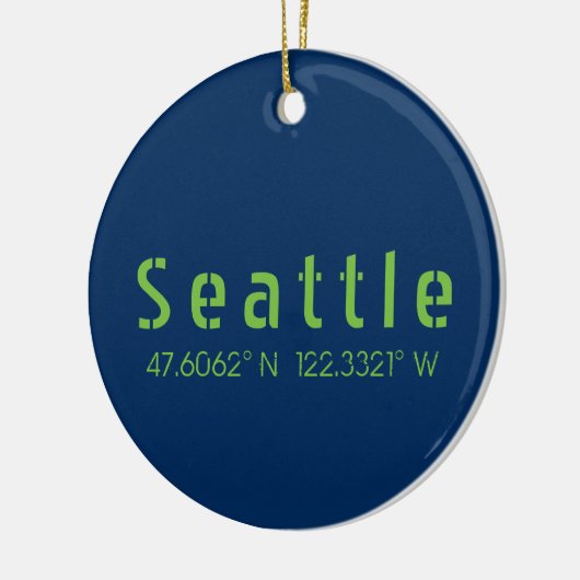 Seattle Longitude Latitude-teamkleuren Keramisch Ornament (Links)