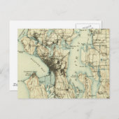 Seattle Map Briefkaart (Voorkant / Achterkant)