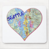 Seattle Map Heart Muismat (Voorkant)