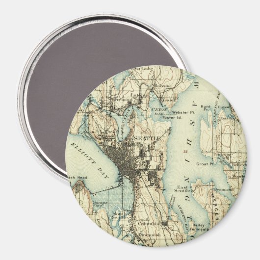  Seattle Map Magneet (Voorkant / Achterkant)
