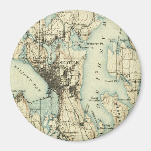  Seattle Map Magneet (Voorkant)
