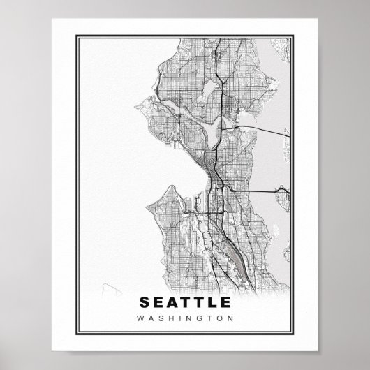 Seattle Map Poster (Voorkant)