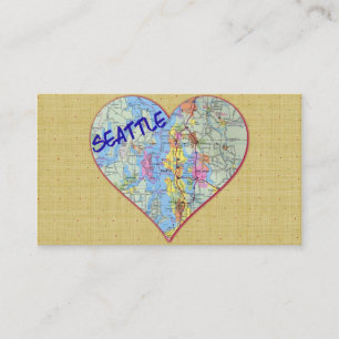 Seattle Map - Visitekaartjes voor hartenafdekking