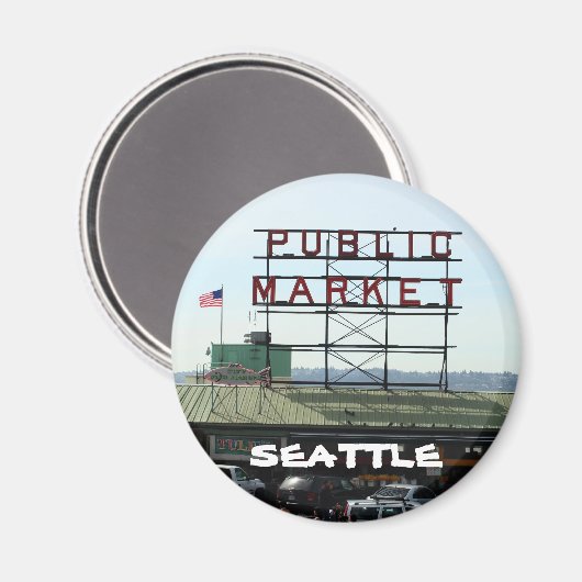 Seattle Markt Magnet (Voorkant / Achterkant)