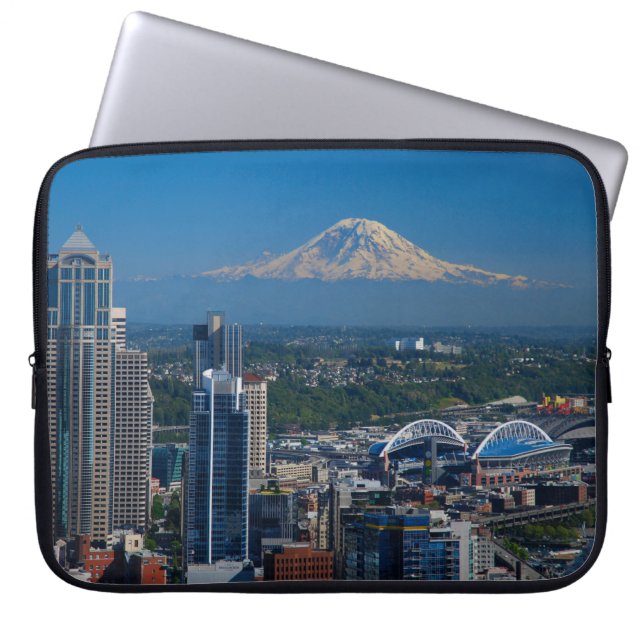 Seattle met de opberghoes voor racefotografie laptop sleeve (Voorkant)