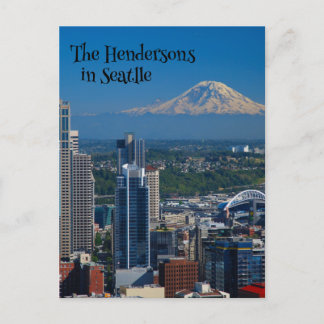 Seattle met foto's op de berg Rainier Briefkaart