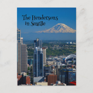 Seattle met foto's op de berg Rainier Briefkaart