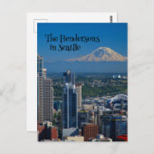 Seattle met foto's op de berg Rainier Briefkaart (Voorkant / Achterkant)