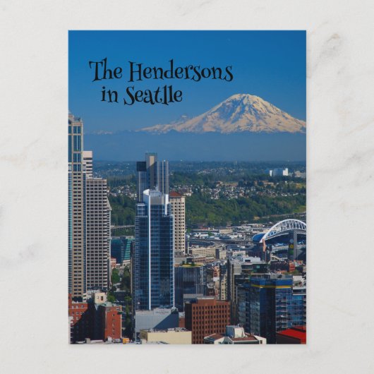 Seattle met foto's op de berg Rainier Briefkaart (Voorkant)