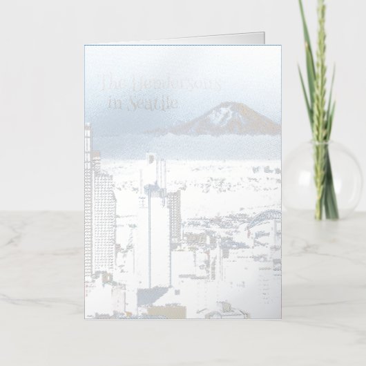 Seattle met foto's op de berg Rainier Folie Wenskaart (Voorkant)