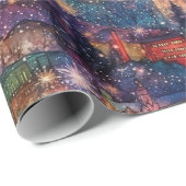 Seattle met Kerstmis & Nieuwjaar in Waterverf Cadeaupapier (Rol Hoek)