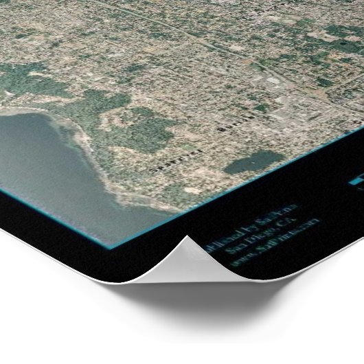 Seattle Metro Area, Washington satelliet poster (Hoek)