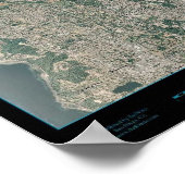Seattle Metro gebied, Washington satellietposter Poster (Hoek)