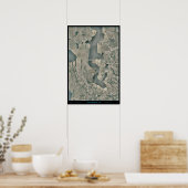Seattle Metro gebied, Washington satellietposter Poster (Keuken)