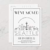 Seattle Modern Deco | Nieuw Adres Aankondigingskaart (Voorkant / Achterkant)