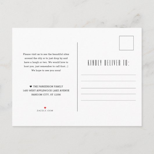 Seattle Modern Deco | Nieuw Adres Aankondigingskaart (Achterkant)