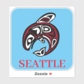 Seattle Native American Haida Orca Killer Whale Sticker (Vel)