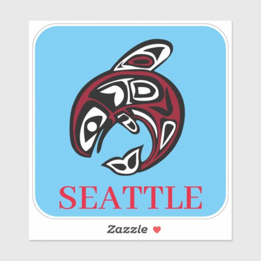 Seattle Native American Haida Orca Killer Whale Sticker (Vel)