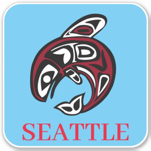 Seattle Native American Haida Orca Killer Whale Sticker (Voorkant)