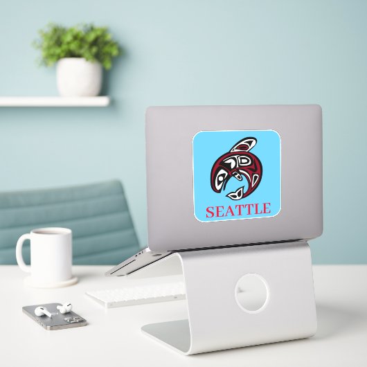 Seattle Native American Haida Orca Killer Whale Sticker (Laptop op bureau)