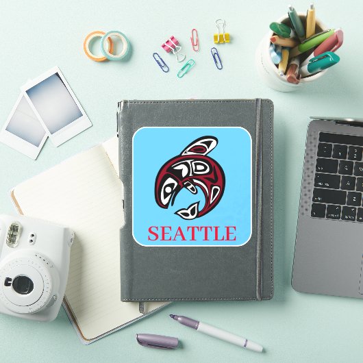 Seattle Native American Haida Orca Killer Whale Sticker (iPad Cover)
