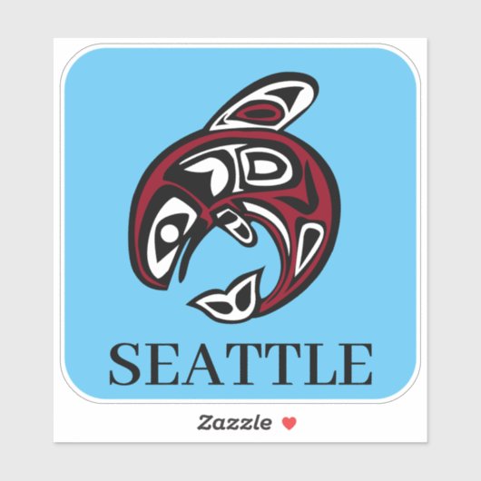 Seattle Native American Haida Orca Killer Whale Sticker (Vel)