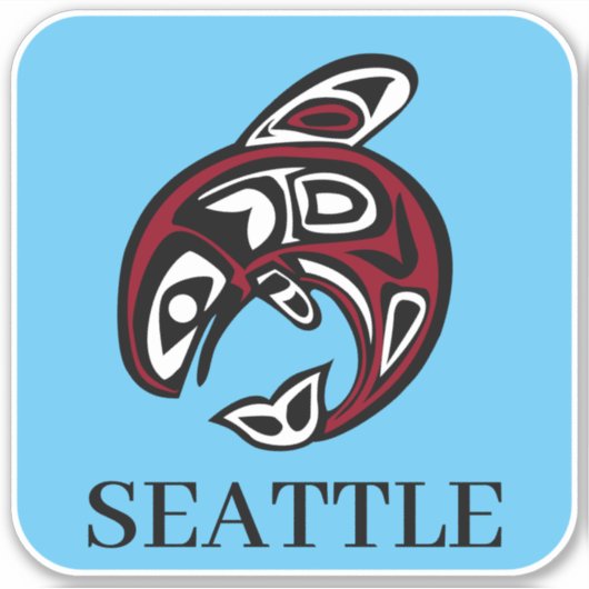 Seattle Native American Haida Orca Killer Whale Sticker (Voorkant)