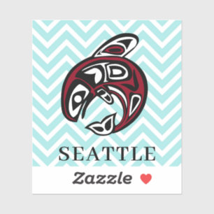 Seattle Native American Orca Killer Whale Art Sticker