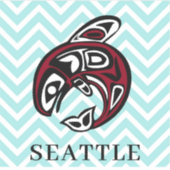 Seattle Native American Orca Killer Whale Art Sticker (Voorkant)