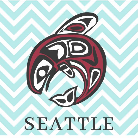 Seattle Native American Orca Killer Whale Art Sticker (Voorkant)
