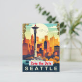 Seattle Needle Groene Trouw Uitnodiging (Staand voorkant)