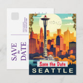 Seattle Needle Groene Trouw Uitnodiging (Voorkant / Achterkant)