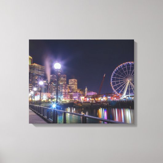 Seattle Nighttime Canvas Afdruk (Voorkant)