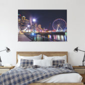 Seattle Nighttime Canvas Afdruk (Insitu (Slaapkamer))