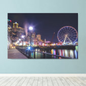 Seattle Nighttime Canvas Afdruk (Insitu (Houten vloer))