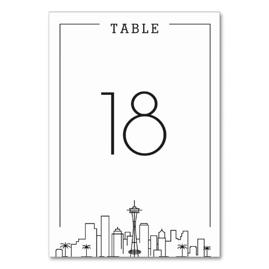 Seattle, Ohio Wedding | Tabelnummer Kaart (Achterkant)