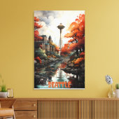 Seattle: Omarm de surrealistische charme Canvas Afdruk (Insitu (Woonkamer))