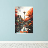 Seattle: Omarm de surrealistische charme Canvas Afdruk (Insitu (Houten vloer))