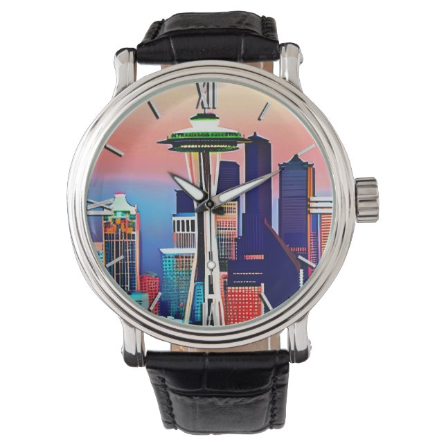 Seattle onder een Dawn Sky Horloge (Voorkant)