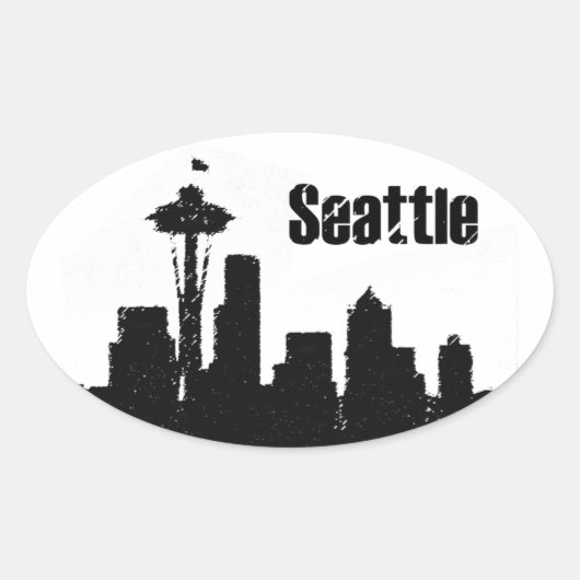 Seattle Ovale Sticker (Voorkant)