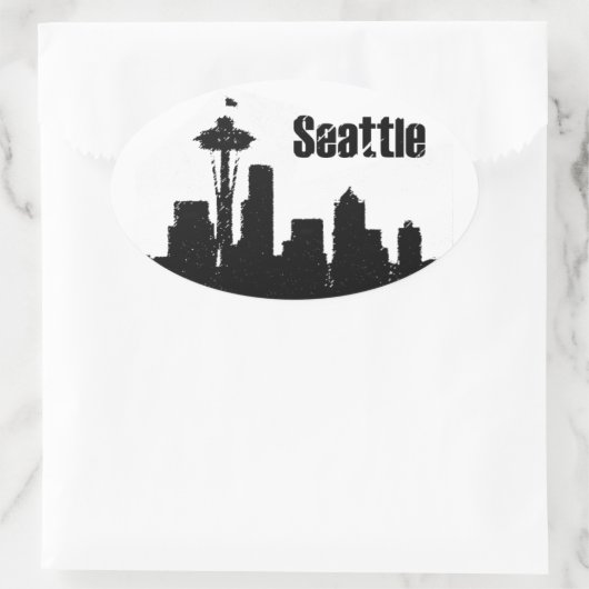 Seattle Ovale Sticker (Tas)
