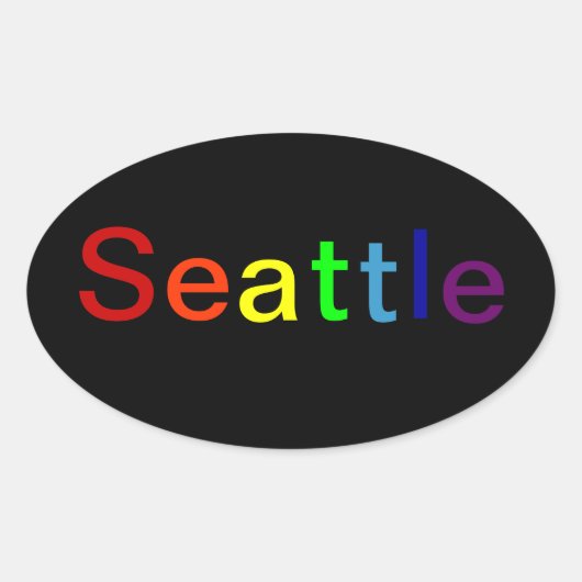 Seattle Ovale Sticker (Voorkant)