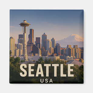 ☕ Seattle Pacific Northwest Reis Cadeau ☕ Magneet
